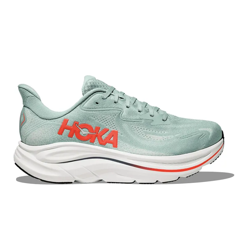 Hoka Clifton 10 Mens Road Running Shoe - Sage Neon Flame