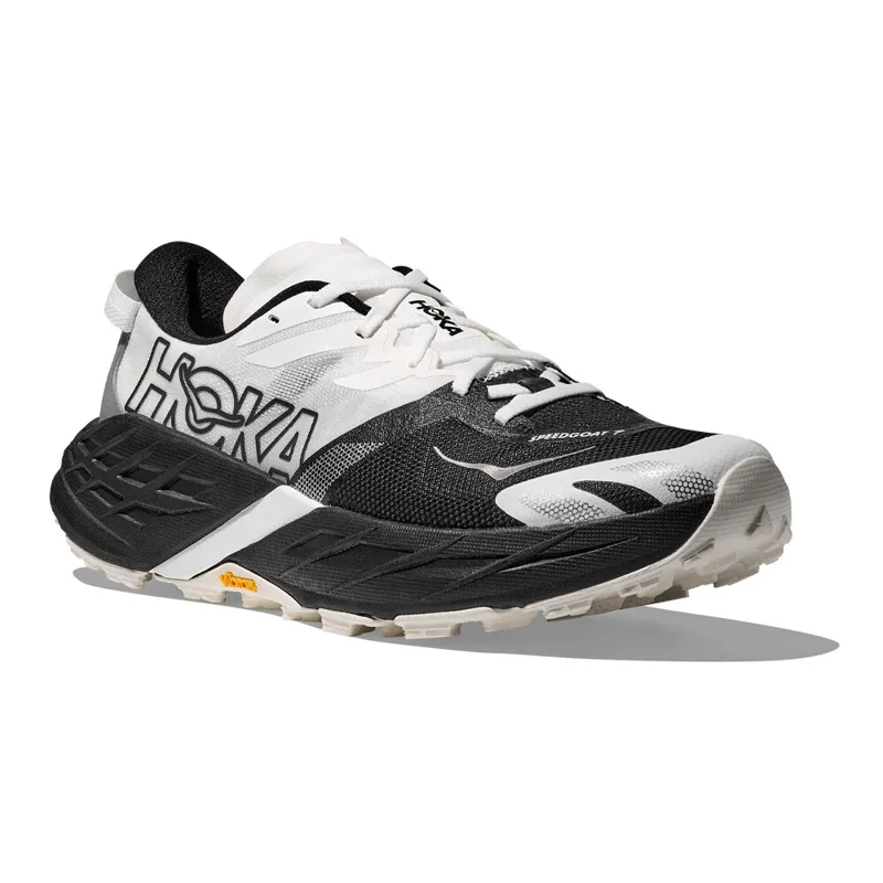 Hoka Speedgoat 7 Men's Wide Fit Trail Running Shoes - Black White-1