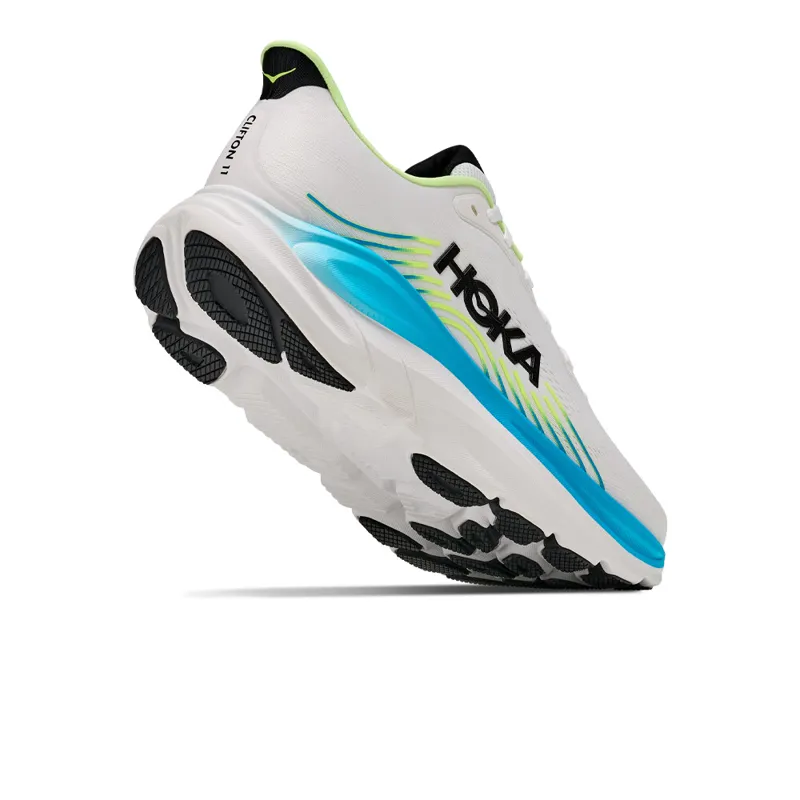Hoka Clifton 11 Men's Wide Fit Road Running Shoes - Frost Black-5
