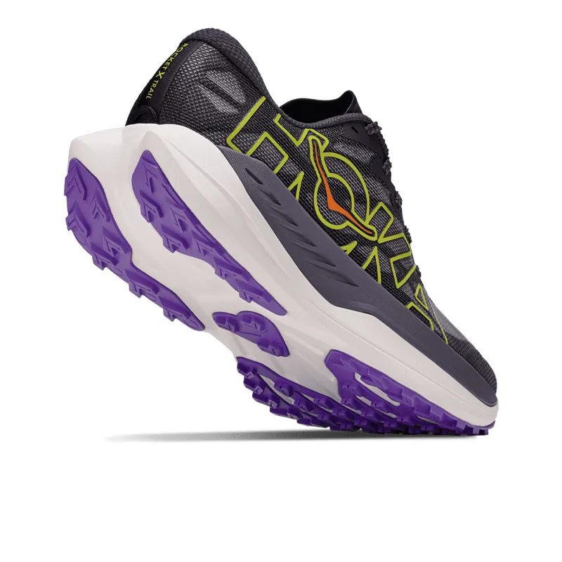 Hoka Rocket X Trail Mens Carbon Trail Running Shoe - Squid Ink Neon Nebula-4