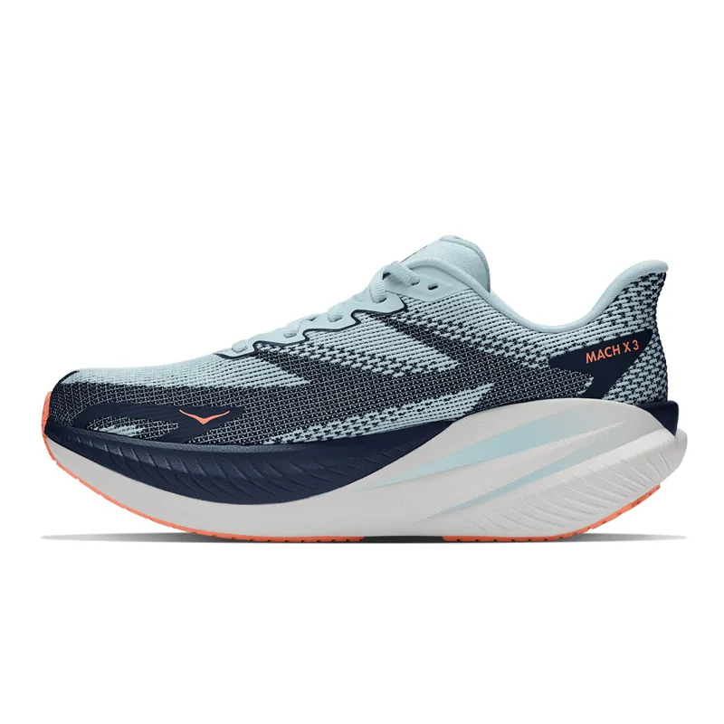 Hoka Mach X 3 Womens Road Running Shoe - Glimmering Blue Varsity Navy-7