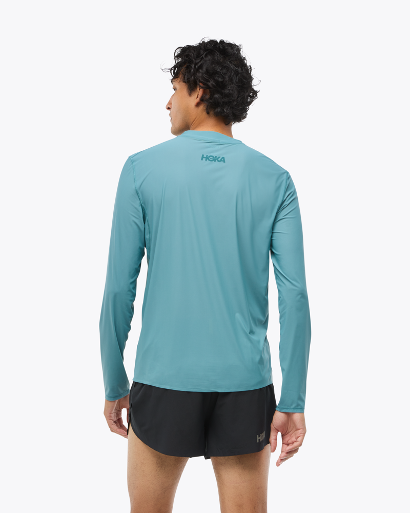 Hoka Airolite Run Long Sleeve Running Jersey - Mountain Fog-1