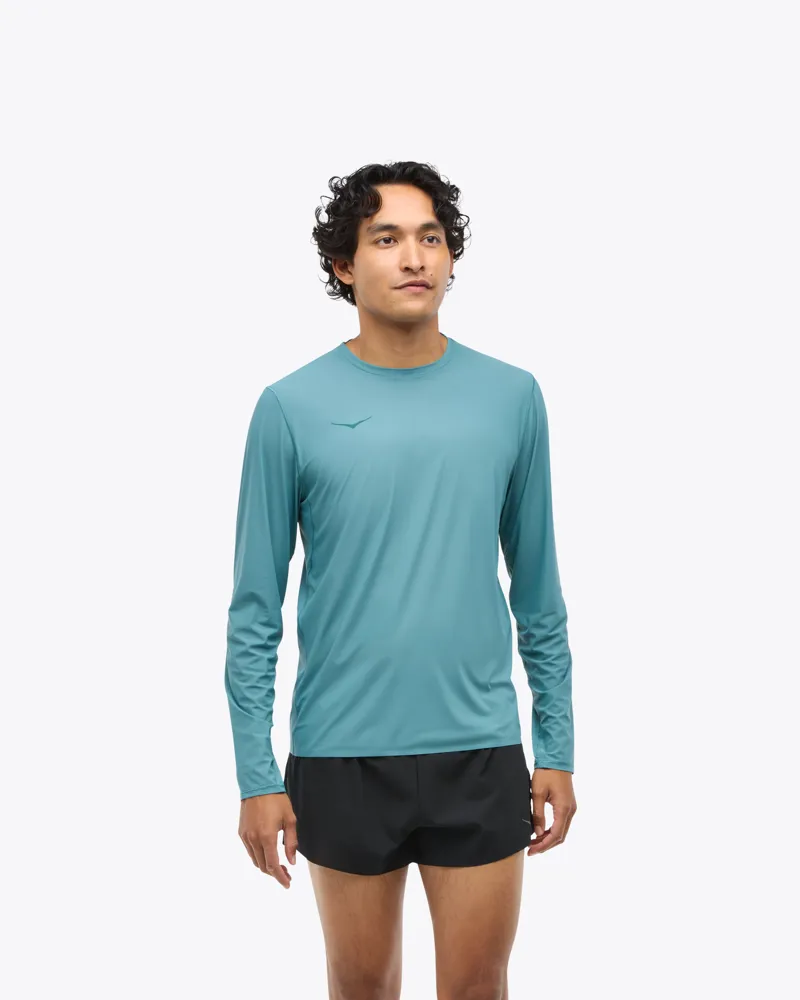 Hoka Airolite Run Long Sleeve Running Jersey - Mountain Fog