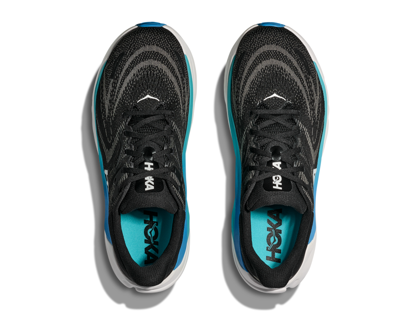 Hoka Arahi 8 Mens Supportive Road Running Shoe - Black Skyward Blue-3