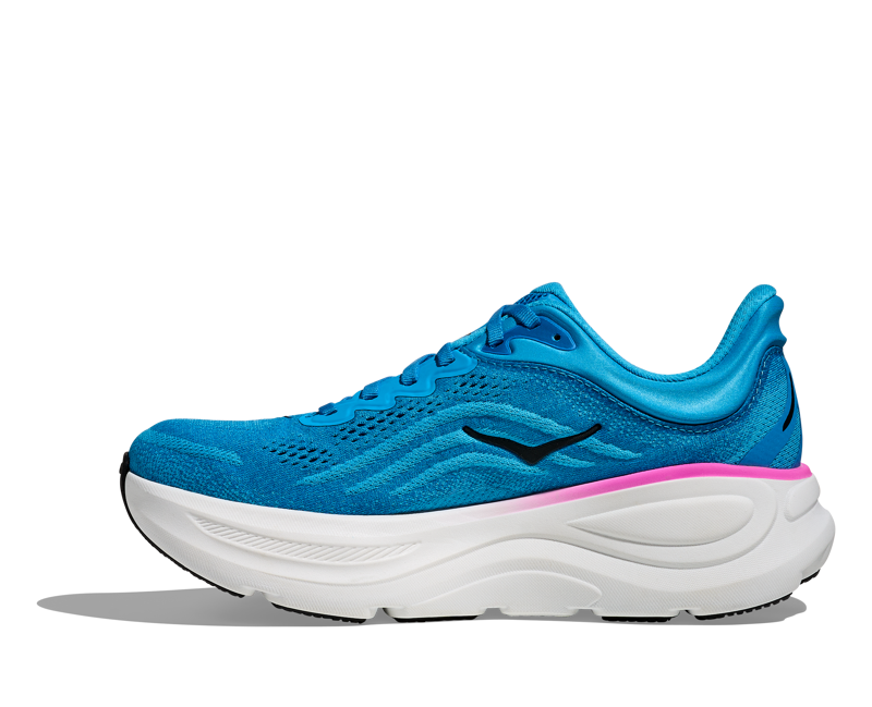 Hoka Bondi 9 Womens Max Cush Road Running Shoe - Skyward Blue Neon Fuchsia-4