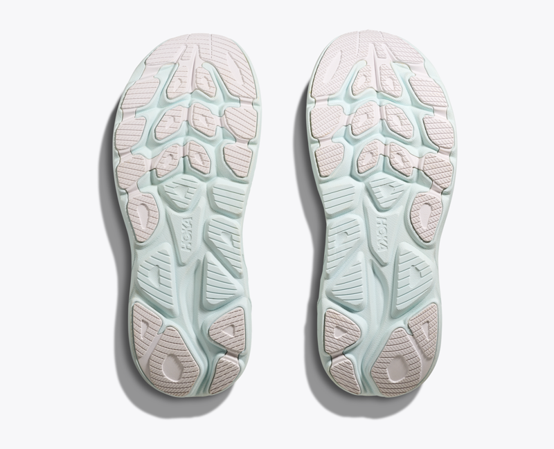 Hoka Clifton 10 Women's Road Running Shoe - White Cielo Blue-6