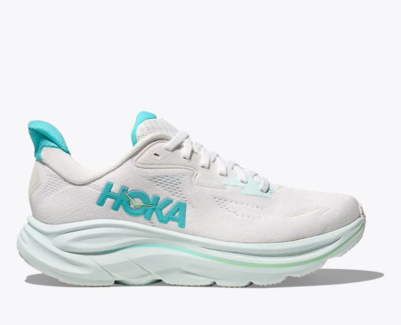 Hoka Clifton 10 Women's Road Running Shoe - White Cielo Blue