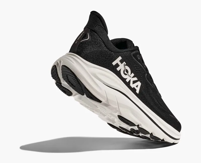 Hoka Clifton 10 Men's Wide Road Running Shoe - Black White-3