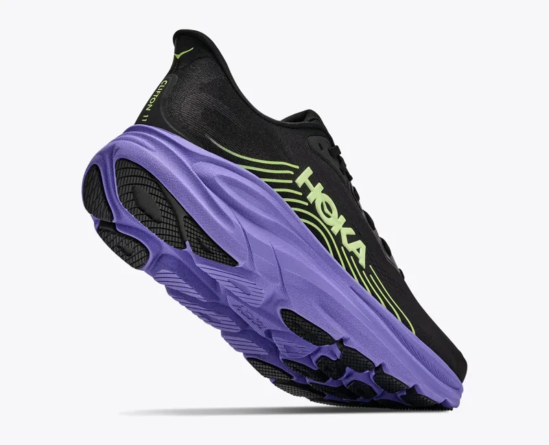 Hoka Clifton 11 Road Running Shoe BLACK NEON YUZU-3
