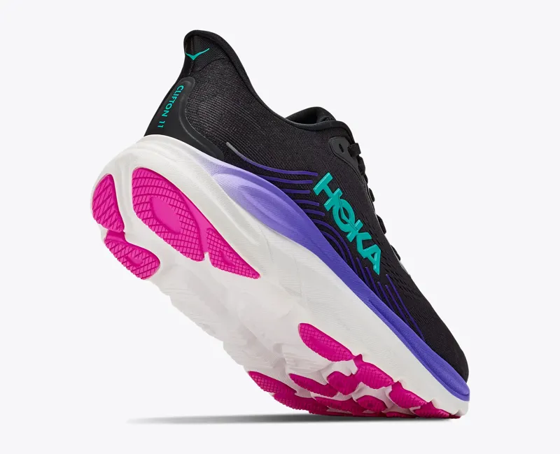 Hoka Clifton 11 Wmns Road Running Shoe BLACK NEON NEBULA-3