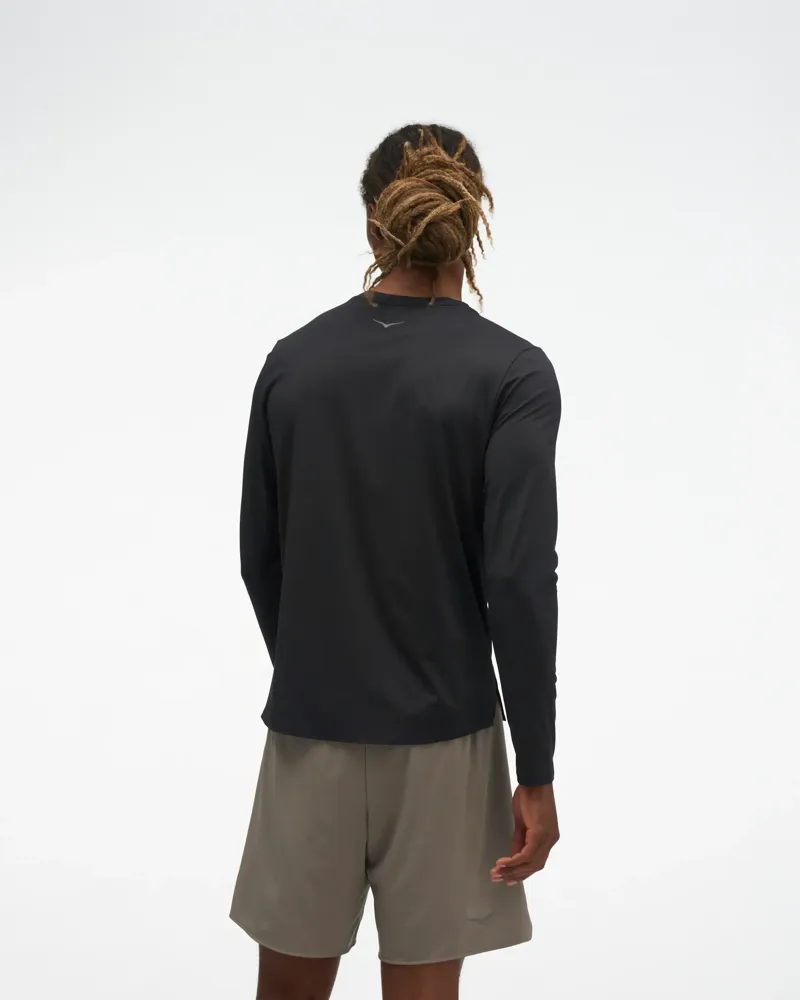 Hoka Everyrun Long Sleeve Running T Shirt Black-1