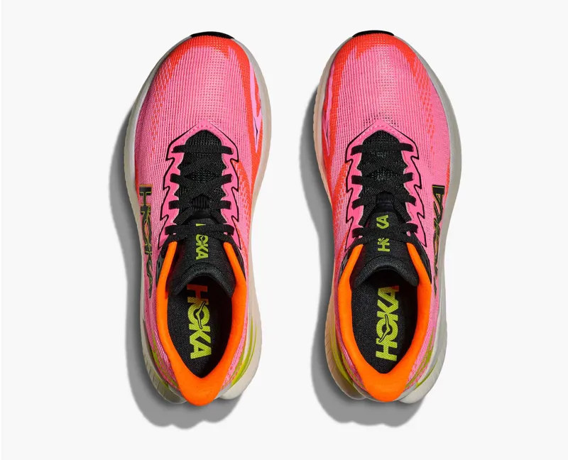 Hoka Mach X 3 Womens Road Running Shoe - Neon Rose Neon Tangerine-1
