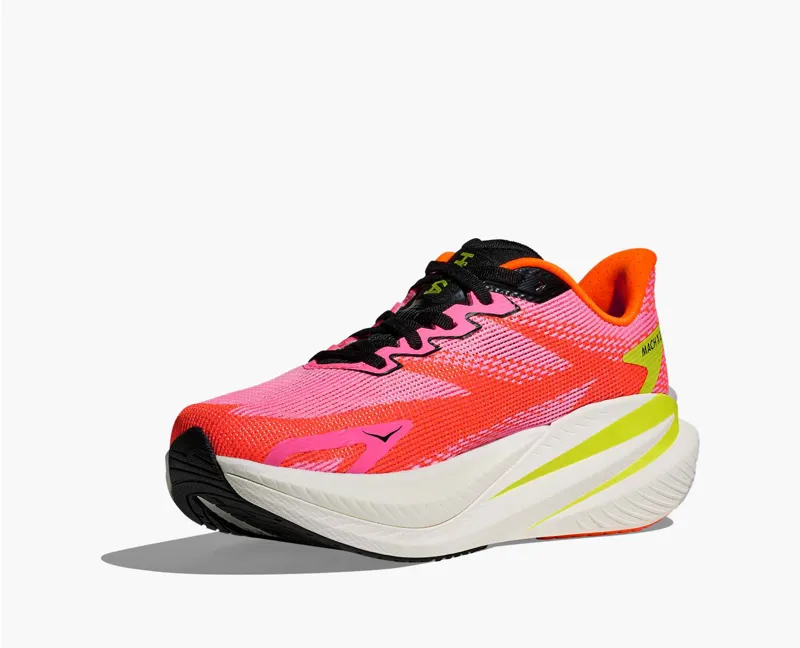 Hoka Mach X 3 Womens Road Running Shoe - Neon Rose Neon Tangerine-2