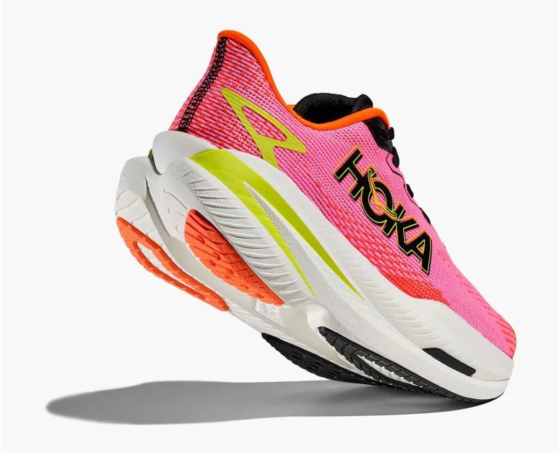 Hoka Mach X 3 Womens Road Running Shoe - Neon Rose Neon Tangerine-3