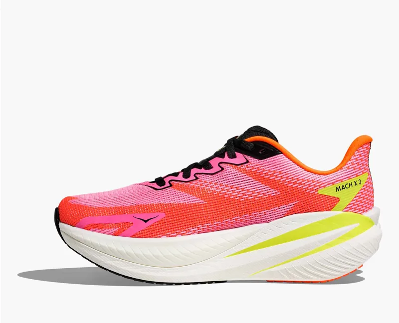 Hoka Mach X 3 Womens Road Running Shoe - Neon Rose Neon Tangerine-7