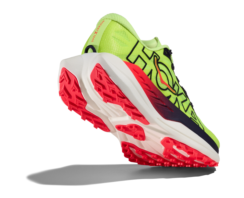 Hoka Rocket X Trail Mens Carbon Trail Running Shoe - Neon Yuzu Neon Flame-3