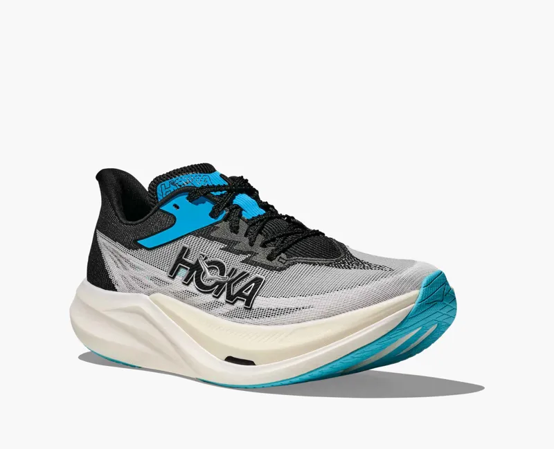 Hoka Rocket X3 Mens Carbon Plated Road Running Shoes - White Black-5