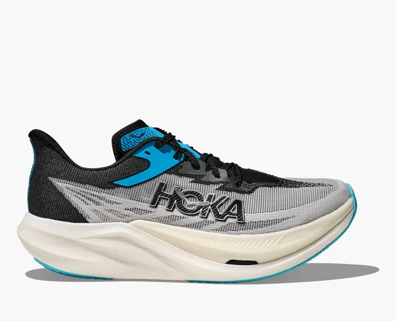 Hoka Rocket X3 Mens Carbon Plated Road Running Shoes - White Black