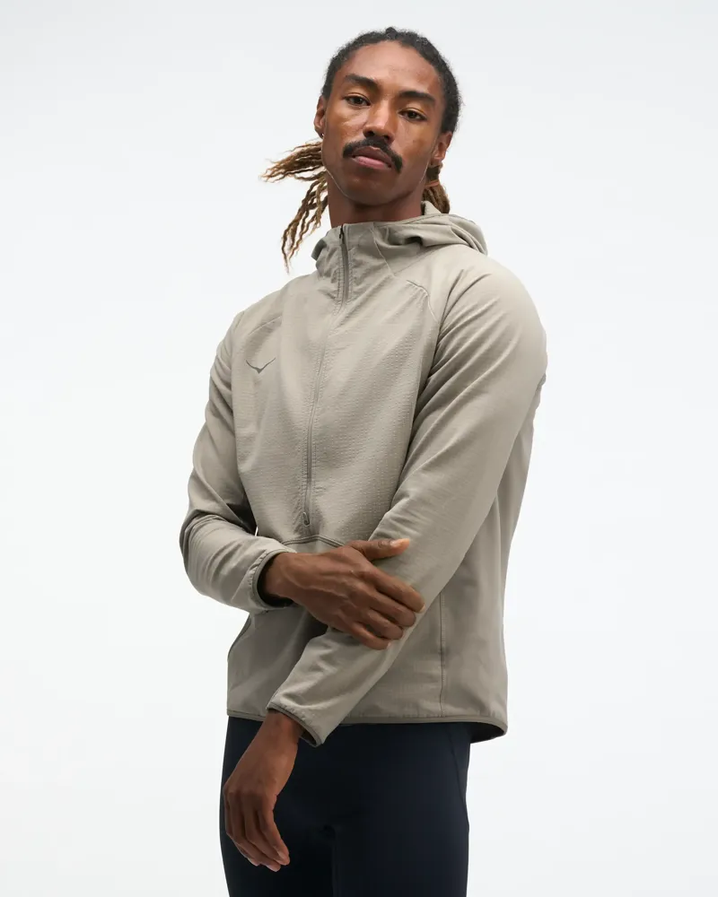 Hoka Skyglow Half Zip Running Jacket Pebble Grey-3