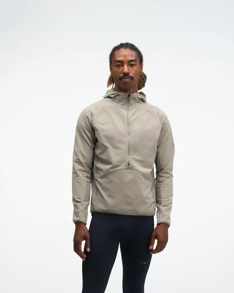 Hoka Skyglow Half Zip Running Jacket Pebble Grey