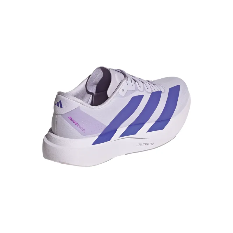 Adidas Womens Adizero Evo SL Woven Road Running Shoes - Glory Grey Solar Purple Tint-2