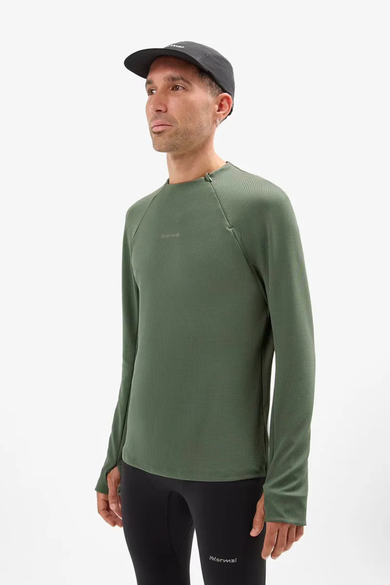 Nnormal Men's Trail Long Sleeve - Dark Green - Small-2