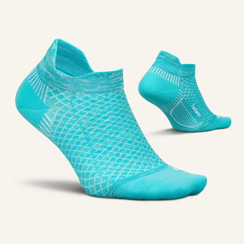 Plantar Fasciitis Relief Light Cushion No Show Tab Sock - Aqua Spring-1