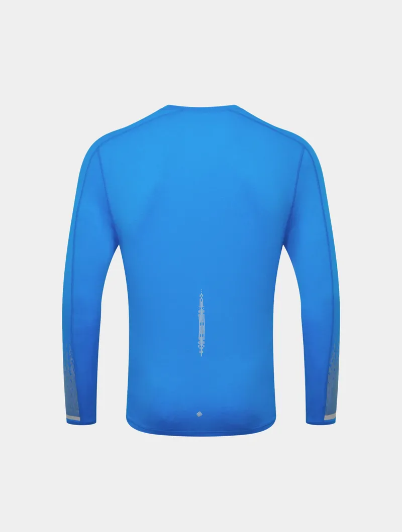 Ronhill Men's Tech Reflect L/S Running Tee - Electric Blue Marl Reflect-1