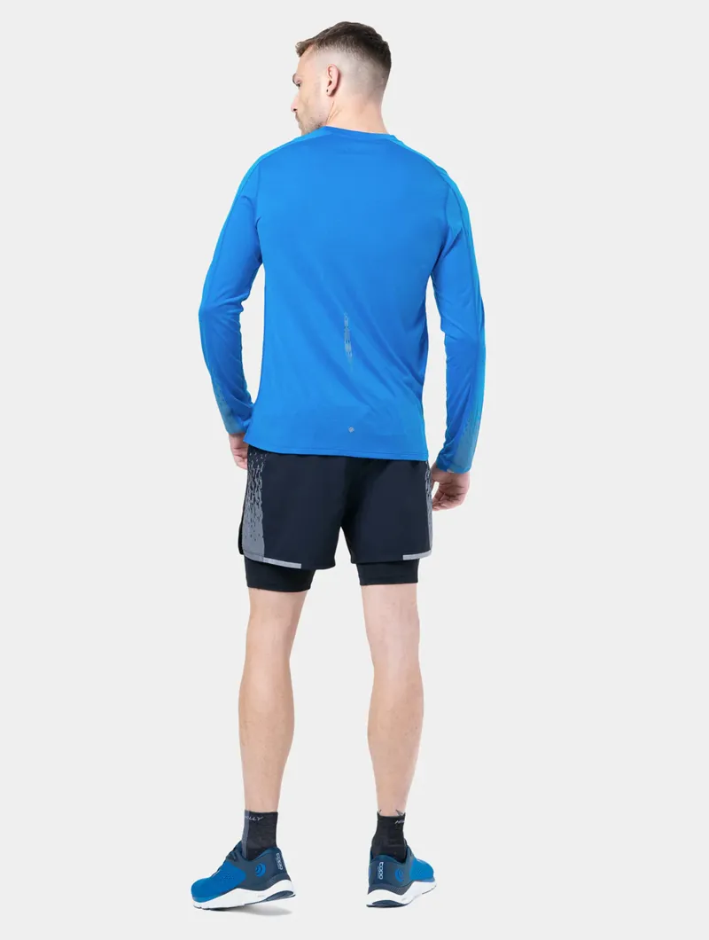 Ronhill Men's Tech Reflect L/S Running Tee - Electric Blue Marl Reflect-3
