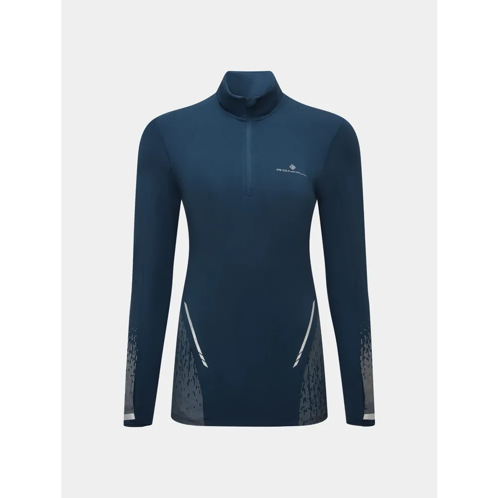 Ronhill Women's Tech Reflect Half Zip Running Top - Dark Navy Reflect