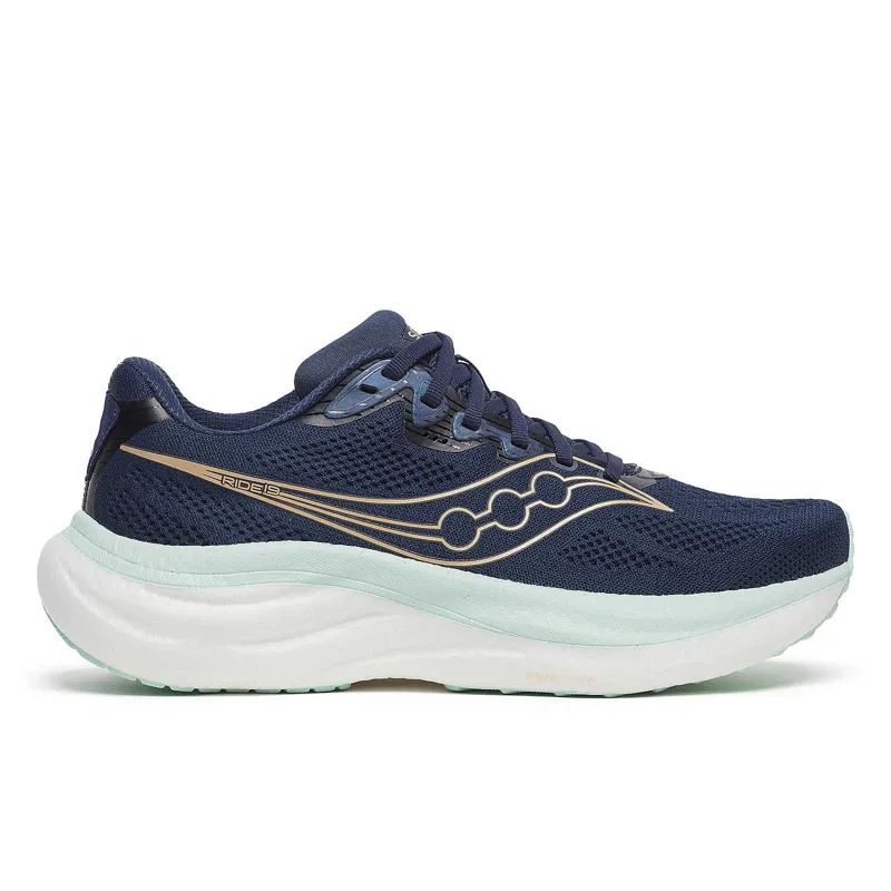 Saucony Ride 19 Women's Road Running Shoes - Navy Aqua