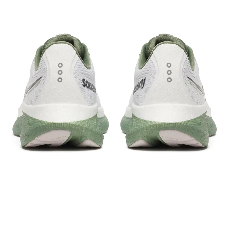 Saucony Ride 18 Road Running Shoes - White Olivine-3