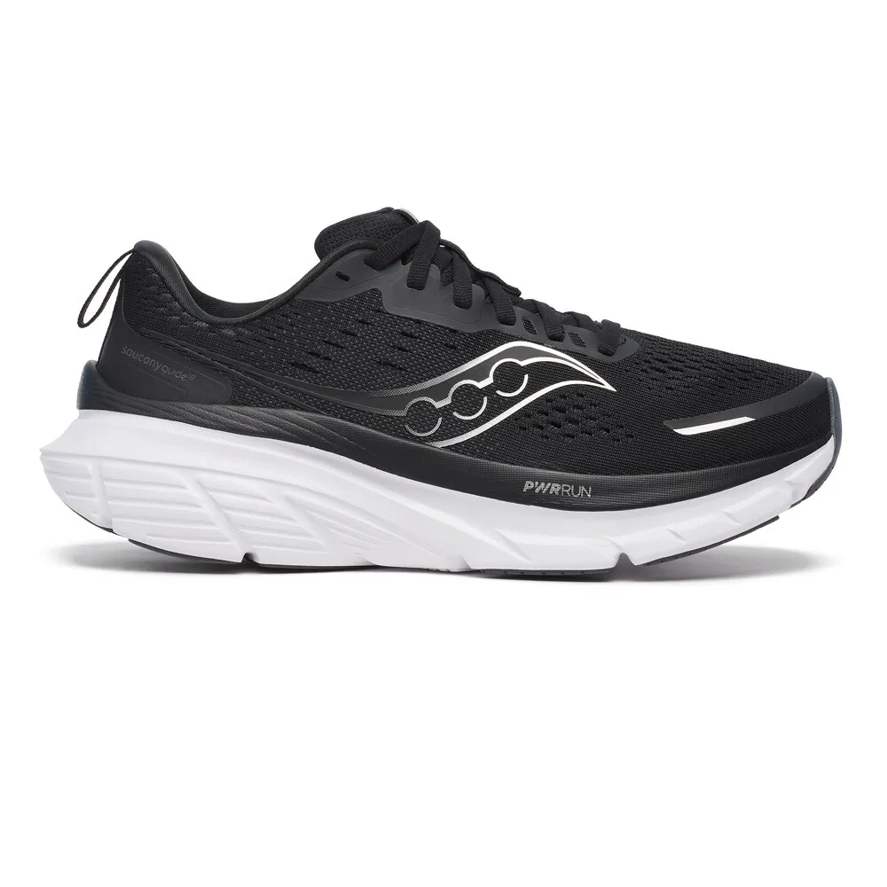 Saucony Guide 18 Womens Road Running Shoes - Black White 8 UK