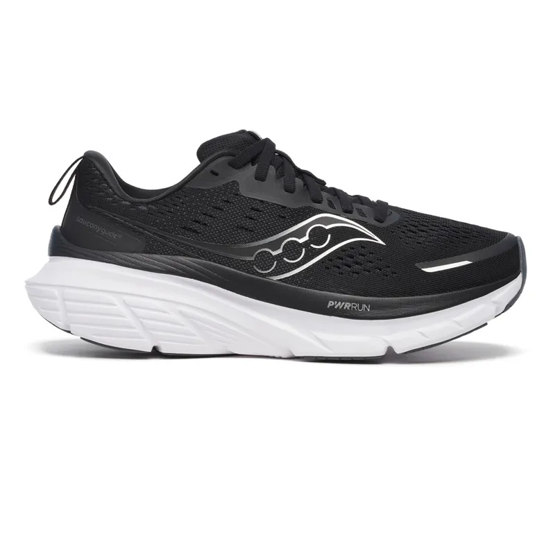 Saucony Guide 18 Womens Wide Fit Road Running Shoes - Black White
