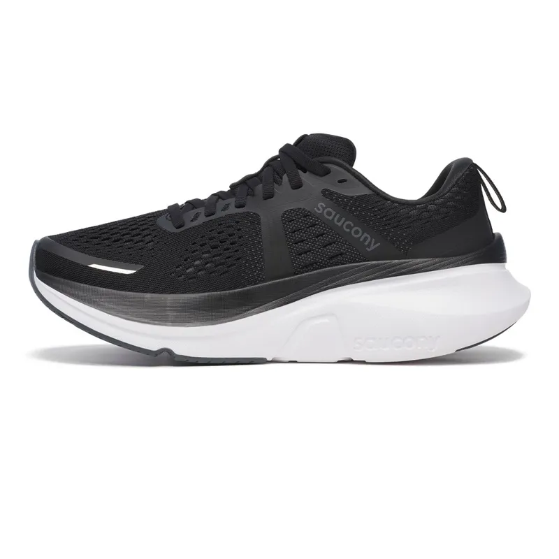 Saucony Guide 18 Mens Support Road Running Shoes - Black White-4
