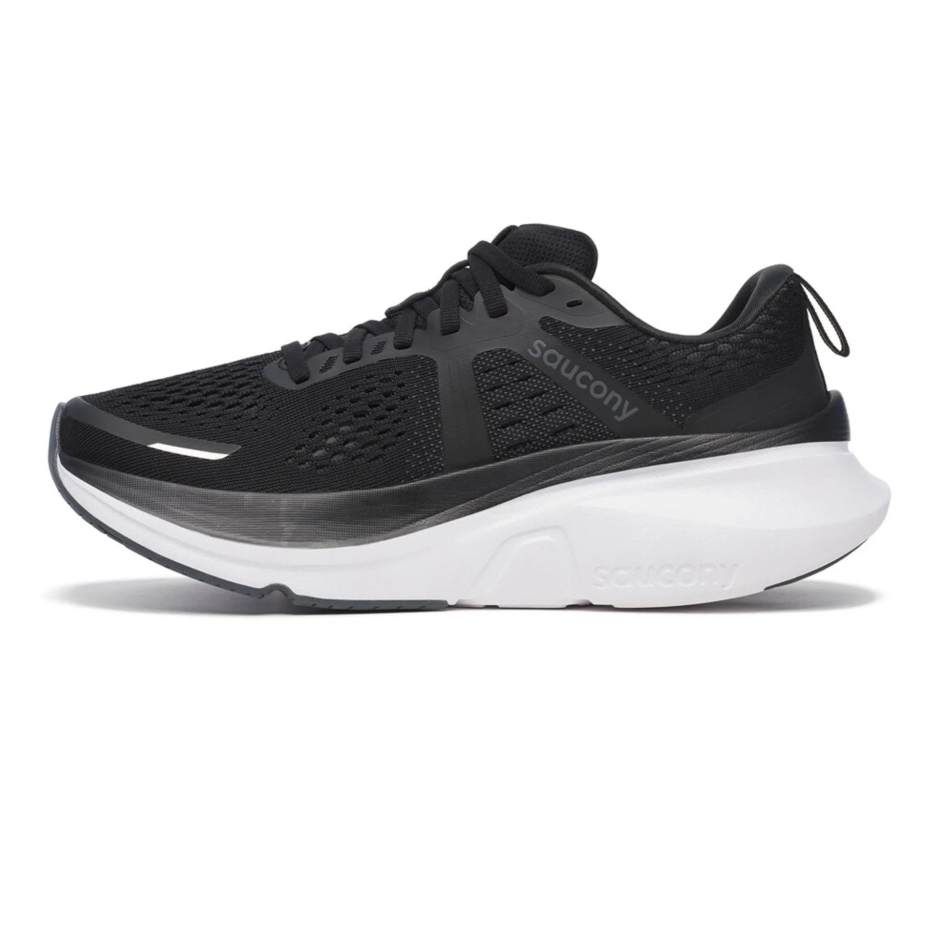 Saucony Guide 18 Mens Support Road Running Shoes Black White