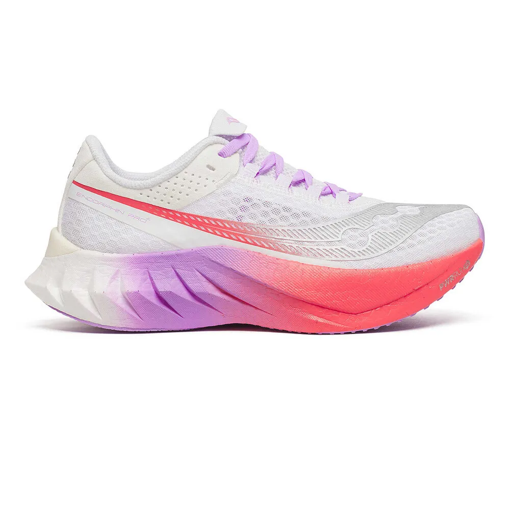 Saucony Endorphin Pro 4 Womens Carbon Plated Road Running Shoe - White Crocus 7 UK