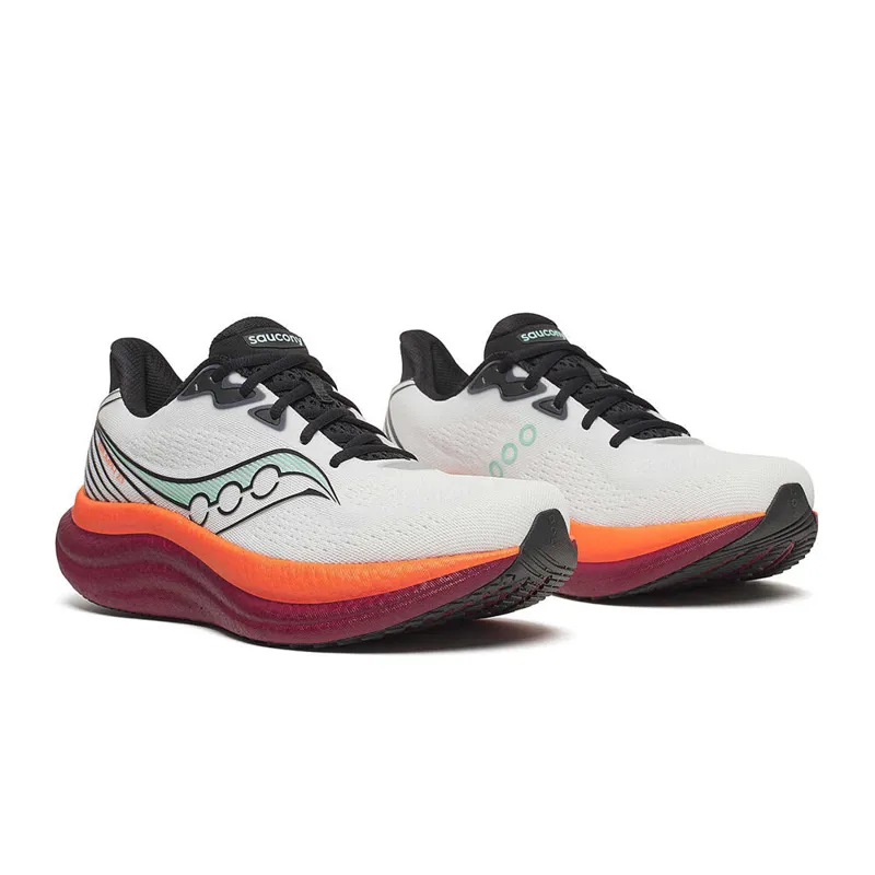 Saucony Triumph 23 Mens Road Running Shoes - White Crimson-4