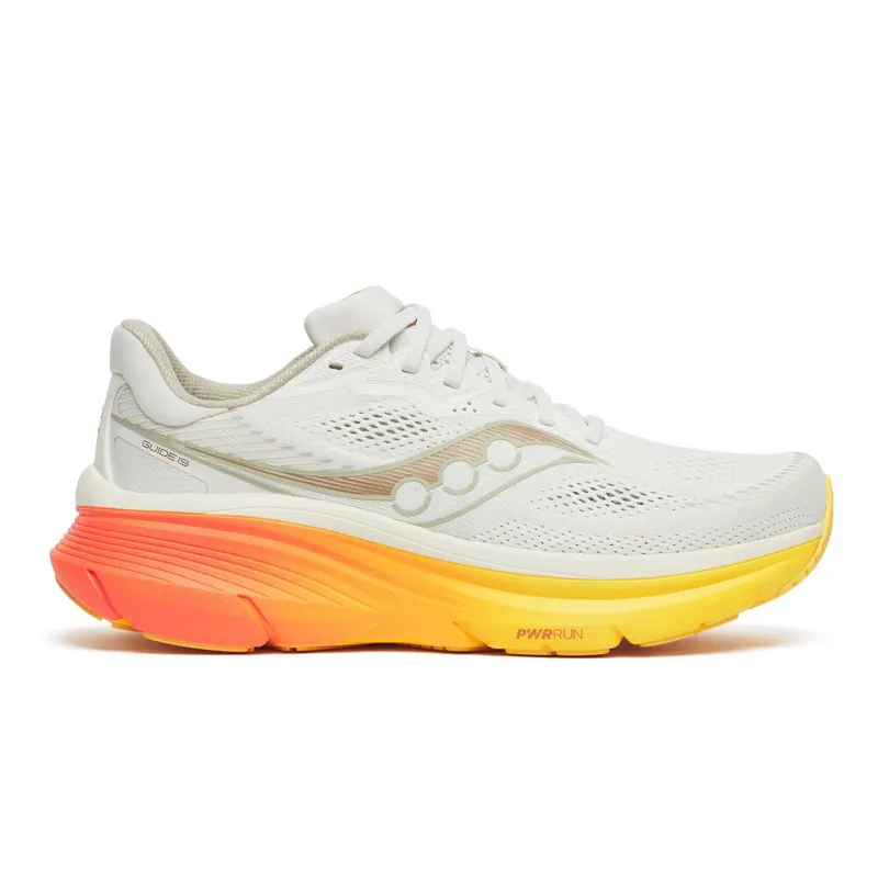 Saucony Guide 19 Mens Supportive Road Running Shoe - Ivory Fire
