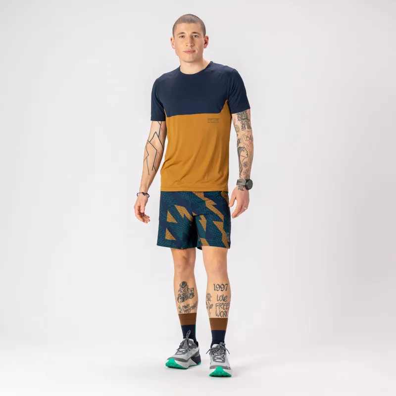 Scott Endurance Tech Short-Sleeved Running T-Shirt - Dark Blue Bread Brown-2