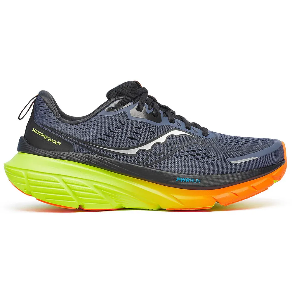 Saucony Guide 18 Mens Support Road Running Shoe - Shadow Vizi 7.5 UK