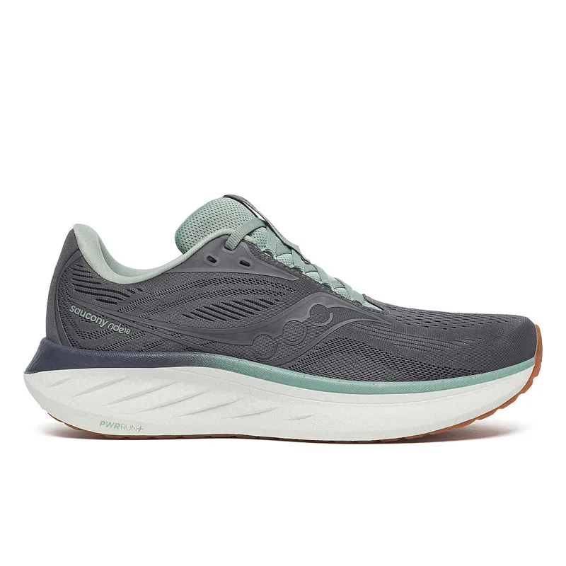  Saucony Ride 18 Mens Road Running Shoe - Carbon Iceberg