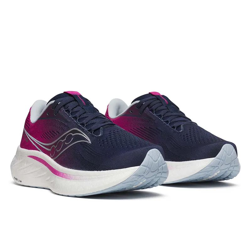 Saucony Ride 18 Womens Road Running Shoe Navy/Fuchsia-1