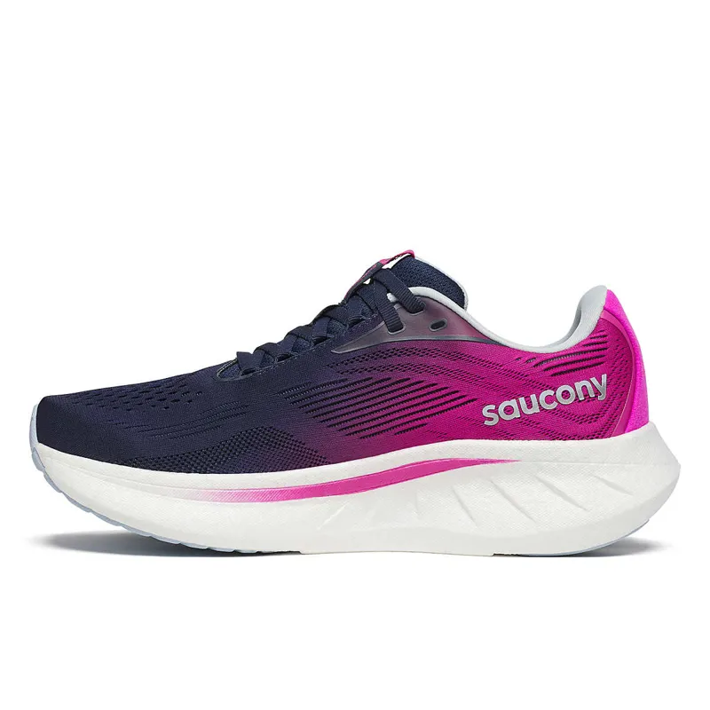Saucony Ride 18 Womens Road Running Shoe Navy/Fuchsia-2