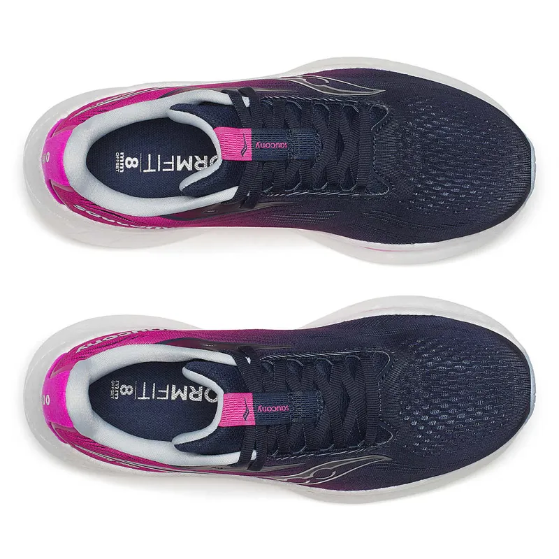 Saucony Ride 18 Womens Road Running Shoe Navy/Fuchsia-4