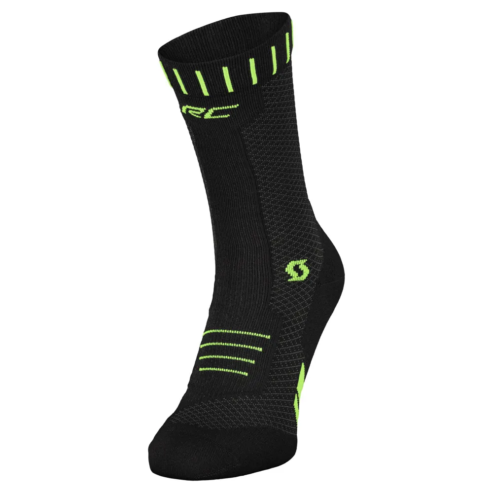 Scott RC Running Crew Sock Black Yellow