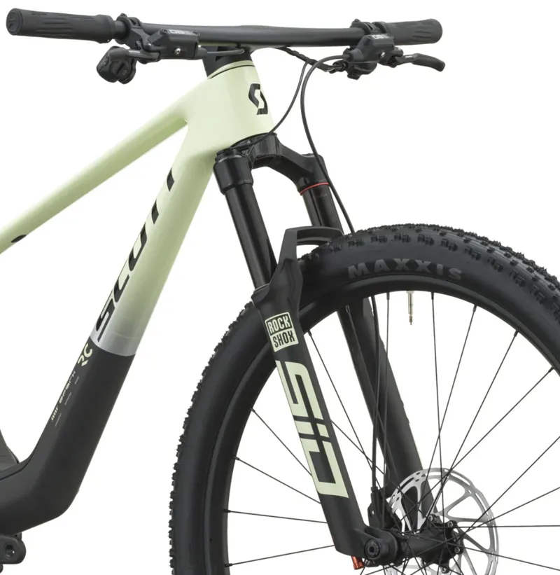 2027 Scott Spark RC Team Mountain Bike - Cream Green Carbon Black-4