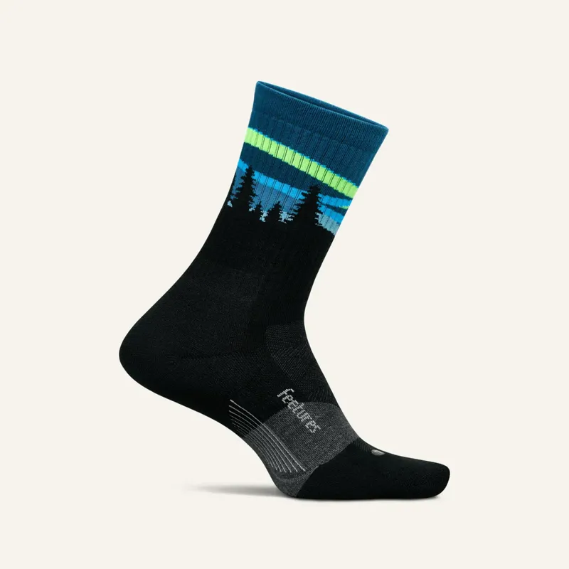 Feetures Trail Max Cushion Mini Crew Sock - Blue Aurora