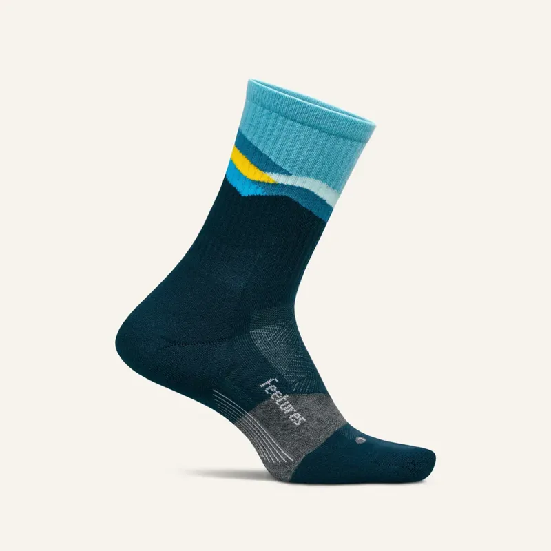 Feetures Trail Max Cushion Mini Crew Sock - Mountain High Blue