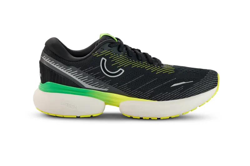 True Motion U-Tech Nevos 3 Mens Road Running Shoes - Black/Asphalt/Evening Primrose